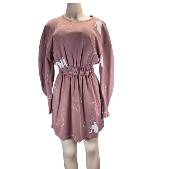 Zara  tan Crew Neck Bishop Sleeve Sweater - Picture 2 of 13